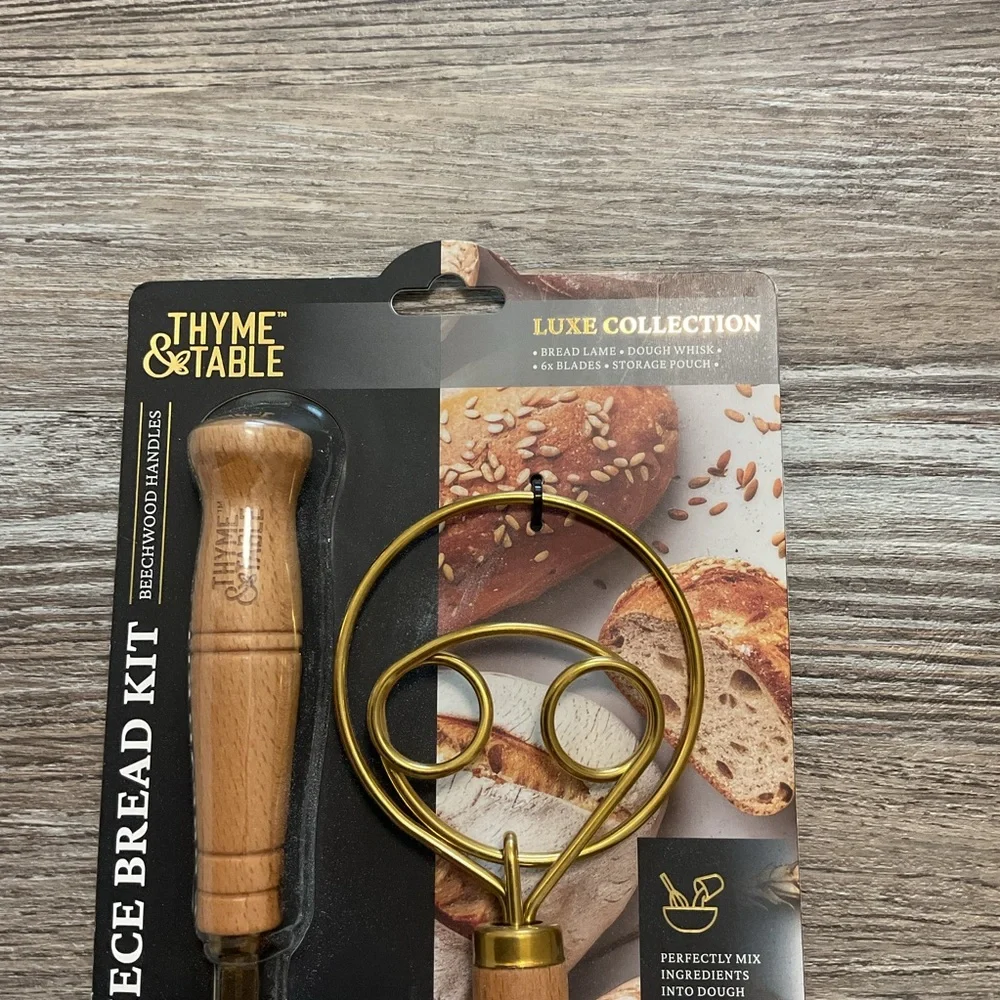 Thyme & Table 9 Piece Bread Kit, Dough Scraper and Basting Brush NWT